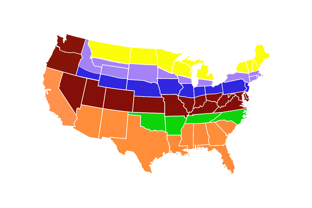 Steele Plant Company Shipping Map